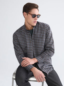 Regular Fit Uzun Kollu Ekose Gabardin Erkek G?mlek