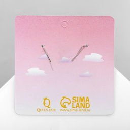 Серьги ассорти Радость облака в коронах, цвет розово-голубой в серебре - Queen fair фото 3