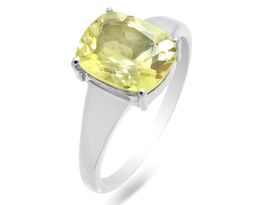 Кольцо из серебра лимонный топаз, Соната