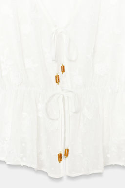 BLUSA BORDADOS PLUMETI / Blanco - Zara фото 9