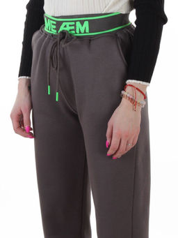 2804 DK. GRAY Брюки спортивные утепленные женские (95% хлопок, 5% спандекс)