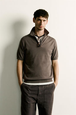 POLO PUNTO REGULAR FIT CREMALLERA / Gris topo - Zara фото 2