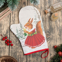 Варежка-прихватка Зимнее волшебство 20х28см,100% хлопок, ватин 250г/м2