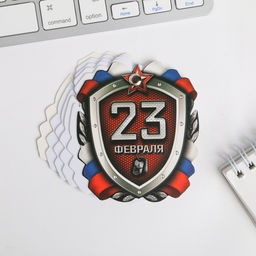 Подарочный набор, блокнот 32 листа и ручка-граната «23 февраля: Настоящему защитнику»