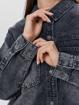 Жакет женский джинсовый серый - Mark formelle фото 6