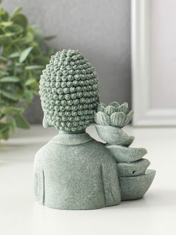 Подставка под благовония песчаник "Будда и фонтан с лотосом" 7х10,5х13 см