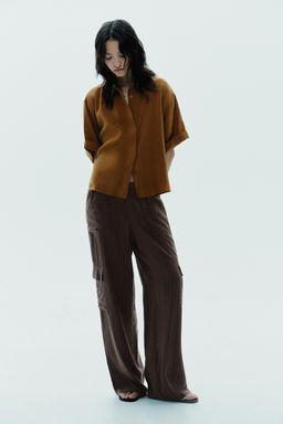 SHORT SLEEVE FLOWING SHIRT - Zara фото 5
