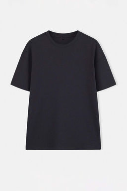 Antrasit Oversize/Genis Kesim Pike Basic T-Shirt TMNSS26TS00022