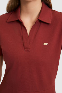 Kadın Lacivert Polo Yaka Örme Elbise - U.s. polo assn фото 9