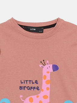 Bisiklet Yaka Bask?l? K?z ?ocuk Sweatshirt