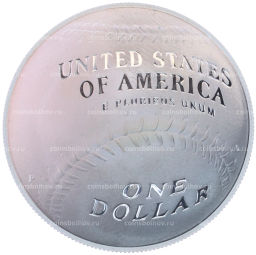 Монета 1 доллар 2014 года США Национальный зал славы бейсбола