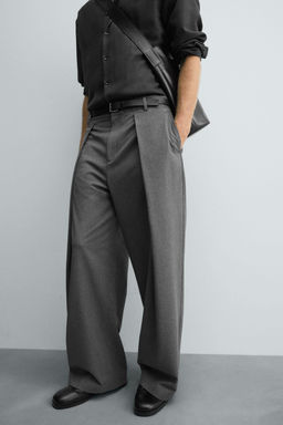 PLEATED WIDE-LEG TROUSERS - Zara фото 5