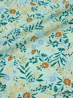 Штапель Премиум Цветочная зарисовка цв.бледная мята, ш.1.43м, вискоза-100%, 120гр/м.кв - Купава фото 6