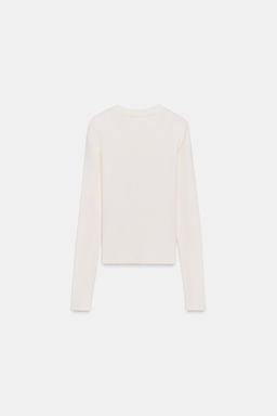 EMBROIDERED LONG SLEEVE T-SHIRT - Zara фото 19