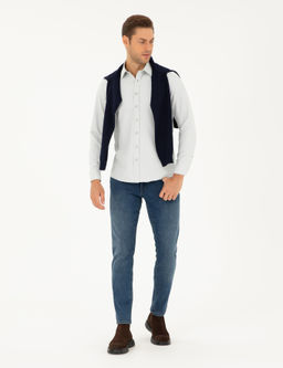 Gri Slim Fit Arm_rl_ Uzun Kollu G_mlek