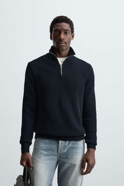 PURL KNIT SWEATER WITH ZIP - Zara фото 2