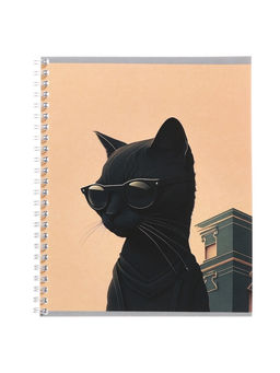 Цена за 4 шт. Тетрадь 48 листов в клетку на гребне, Calligrata «Чёрный Кот», МИКС