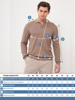 Джемпер мужской с воротником поло GREG G128-AC155 (бежевый)  фото 7