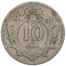 Монета 10 геллеров 1895 года Австрия