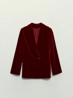 Однобортный жакет из бархата / Zarina