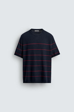 STRIPED JACQUARD KNIT T-SHIRT