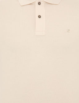 Bej Slim Fit Polo Yaka Basic Ti__rt