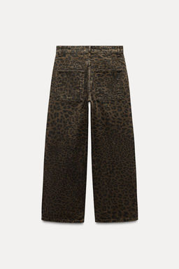 ZW COLLECTION ANIMAL PRINT RELAXED LOW-RISE JEANS - Zara фото 5