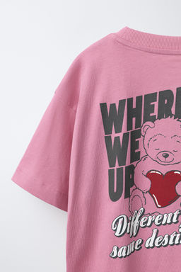 CAMISETA ESTAMPADA CORAZONES / Rosa - Zara фото 4