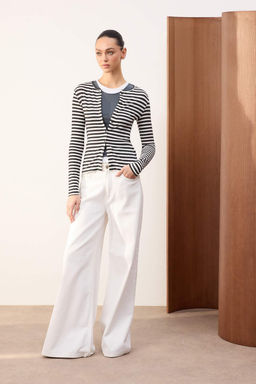 Wardrobe Essentials-Antrasit Regular/Normal Kal?p Uzun Kollu Yumusak Orme Bluz TWOSS26BZ00245