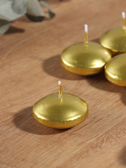 Набор свечей плавающих «Овал», 6 шт., золотистая, 4×2 см