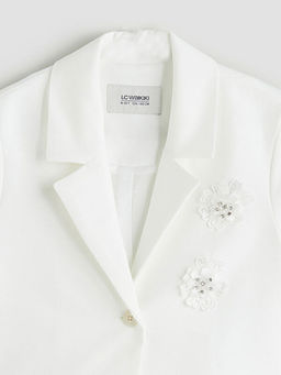 ?i?ekli K?z ?ocuk Crop Ceket