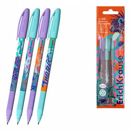 АКЦИЯ Цена за 12 шт. Ручка шариковая ErichKrause U-109 Stick&Grip Tropical 1.0, Ultra Glide Technology, цвет чернил синий (в коробке по 12 шт.)
