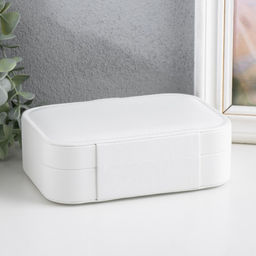 Шкатулка кожзам для украшений "Матовая гладь" белая 16х11х5 см