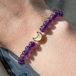 Браслет из Аметиста со вставкой (Месяц)