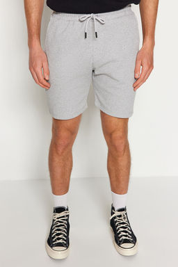 2li Paket Siyah-Gri Regular/Normal Kesim Dokulu Kordonlu Sort & Bermuda TMNSS23SR00076