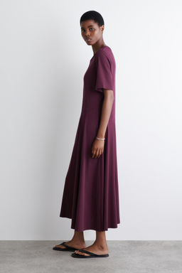 VESTIDO MIDI DE ALGOD?N DRAPEADO