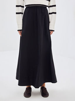 Beli Lastikli D?z Poplin Kad?n Etek