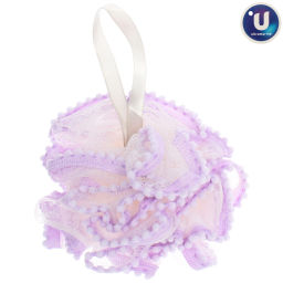 Цена за 3 шт. Мочалка нейлоновая "Premium - SEFORA", цвет сиреневый, d-11см, 50гр, (ZIP пакет)