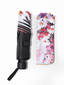 Зонт механический Цветочная картина, эпонж, 4 сложения, 8 спиц, R=48/55 см, d=96 см, МИКС