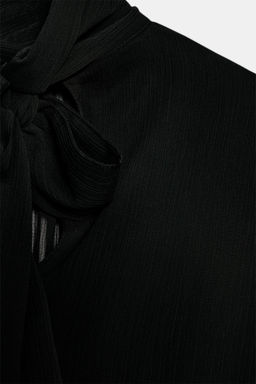 DRAPED BALLOON SEMI-SHEER TOP - Zara фото 10