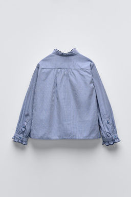 GINGHAM CHECK SHIRT WITH RUFFLES - Zara фото 4