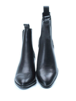 01-PCT161-1 BLACK Ботинки Челси демисезонные женские (натуральная кожа, байка) - Фабричный китай фото 13