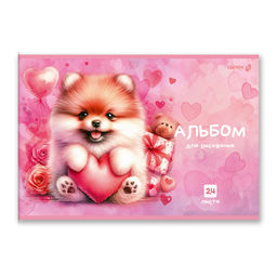 Светоч А254 Альбом для рисования 100 г/м2 A4 29.5 х 20.2 см 24 л. на скобе 5 шт. 01696 Сердце в лапках