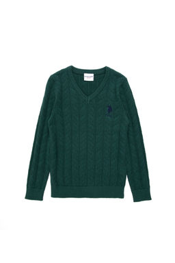 Темно-зеленый базовый свитер для мальчика - U.s. polo assn фото 4