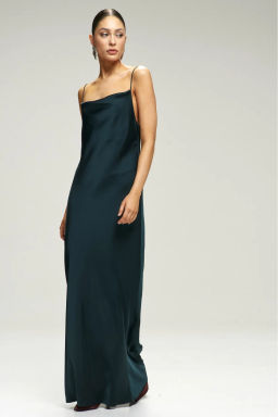 Платье-комбинация на тонких бретелях Pine Green