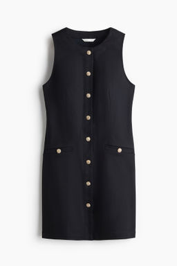 Vestido de sarga con botonadura frontal