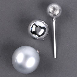 Украшение для торта Шары, цвет серебро