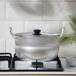 Цена за 4 шт. Кастрюля, 3 л, d=20 см, с крышкой, штампованный алюминий, серебристая