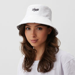 Панама двусторонняя унисекс MINAKU с надписями, белая, размер 58