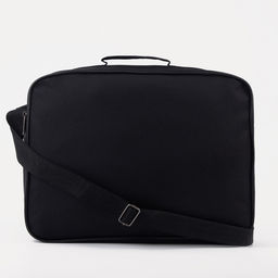 Сумка мужская на молниях Luris, длинный ремень, чёрная